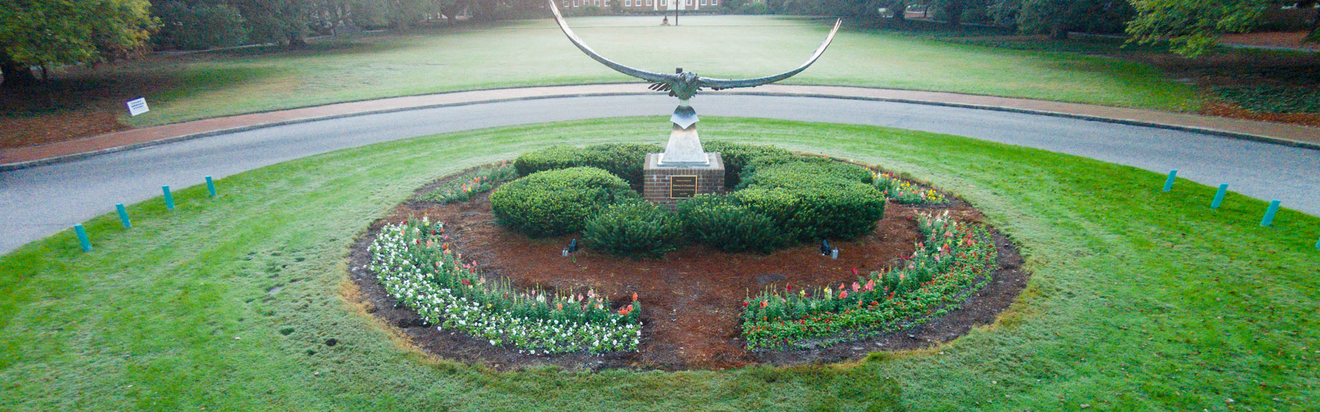 Seahawk in front of Hoggard Hall
