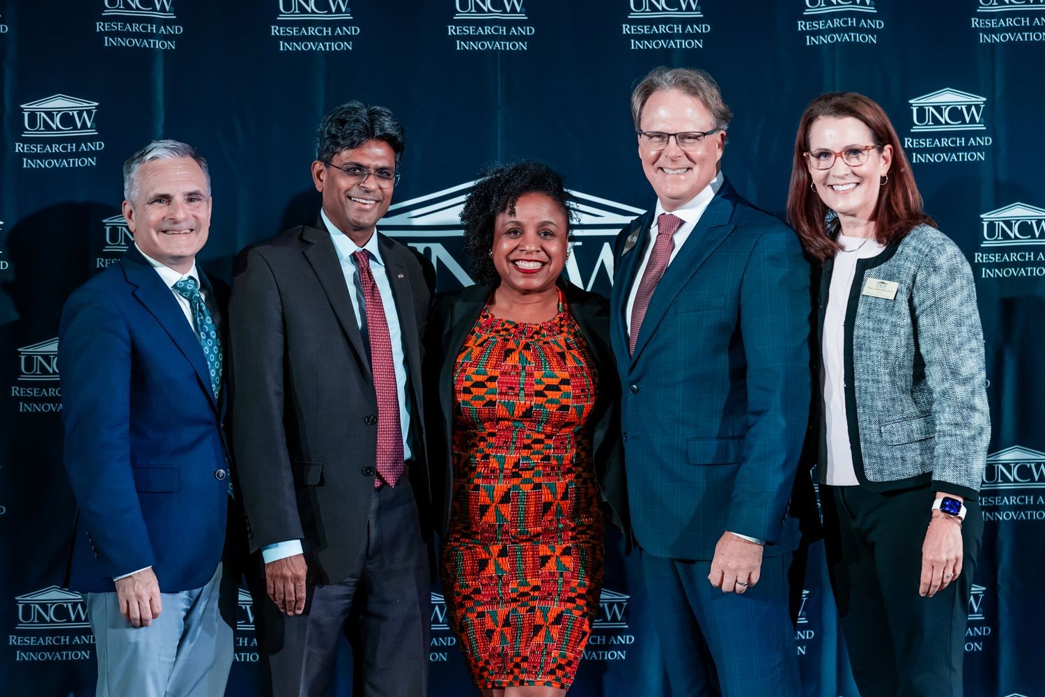 Michele Parker with the chancellor and the deans