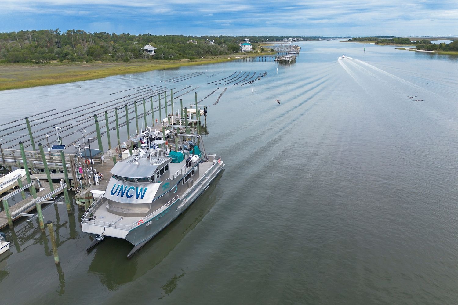the R/V Osprey at home at the CMS pier